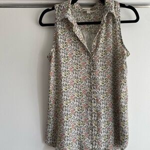 Floral Sleeveless Loft Blouse size small